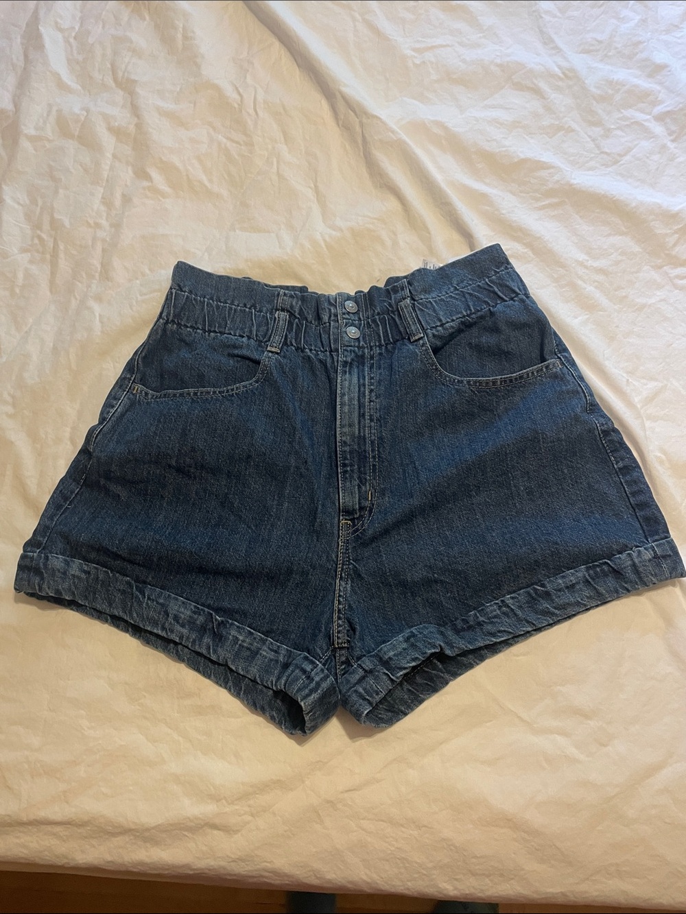 Levi's Dark Blue High-Waist Denim Shorts